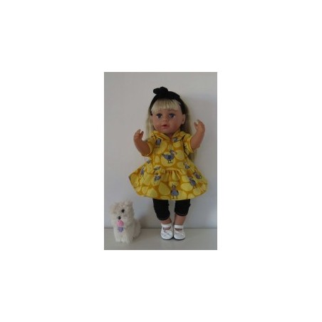 capuchonjurk setje geel dodo baby born 43cm