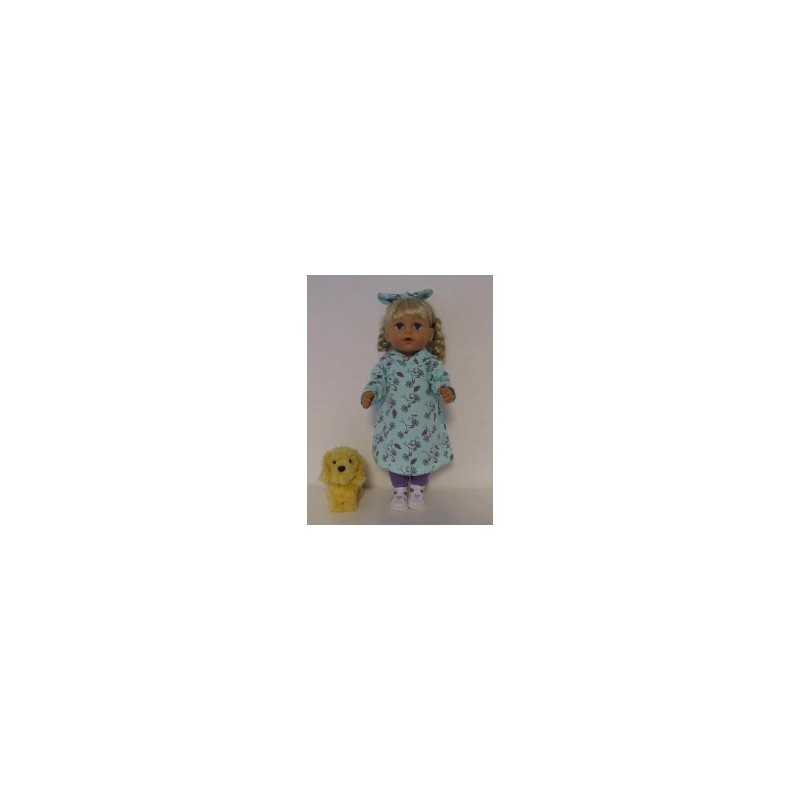 hoodiejurk set mint bloemen baby born 43cm