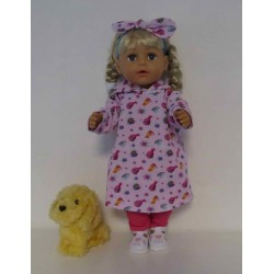 hoodiejurk set roze  trollz  baby born 43cm