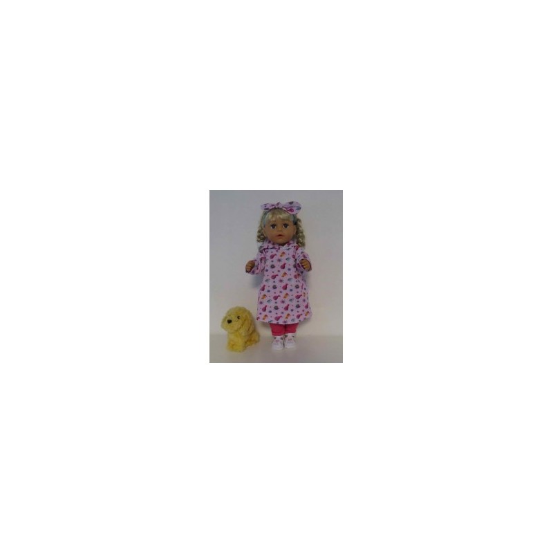 hoodiejurk set roze  trollz  baby born 43cm