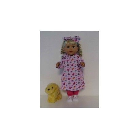 hoodiejurk set roze  trollz  baby born 43cm