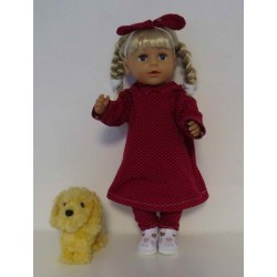 hoodiejurk set rood stippen  baby born 43cm