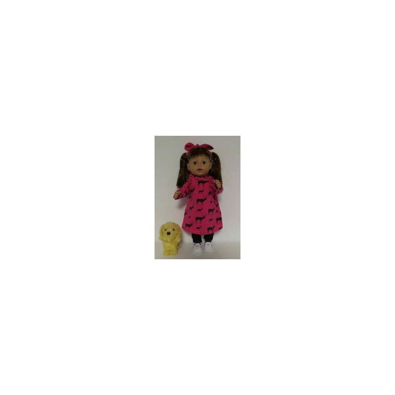 hoodiejurk set hard roze hertjes baby born 43cm