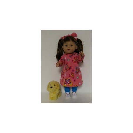 hoodiejurk set roze vlinders  baby born 43cm