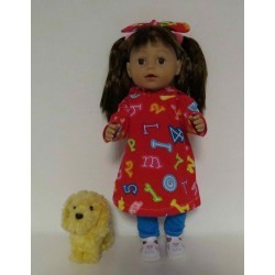 hoodiejurk set rood cijfers baby born 43cm