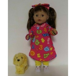 hoodiejurk set roze cijfers  baby born 43cm