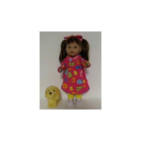 hoodiejurk set roze cijfers  baby born 43cm