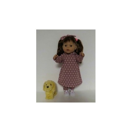 hoodiejurk set sterren roze  baby born 43cm