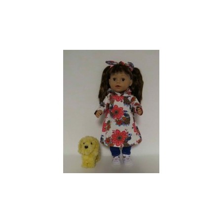 hoodiejurk set paauwen baby born 43cm