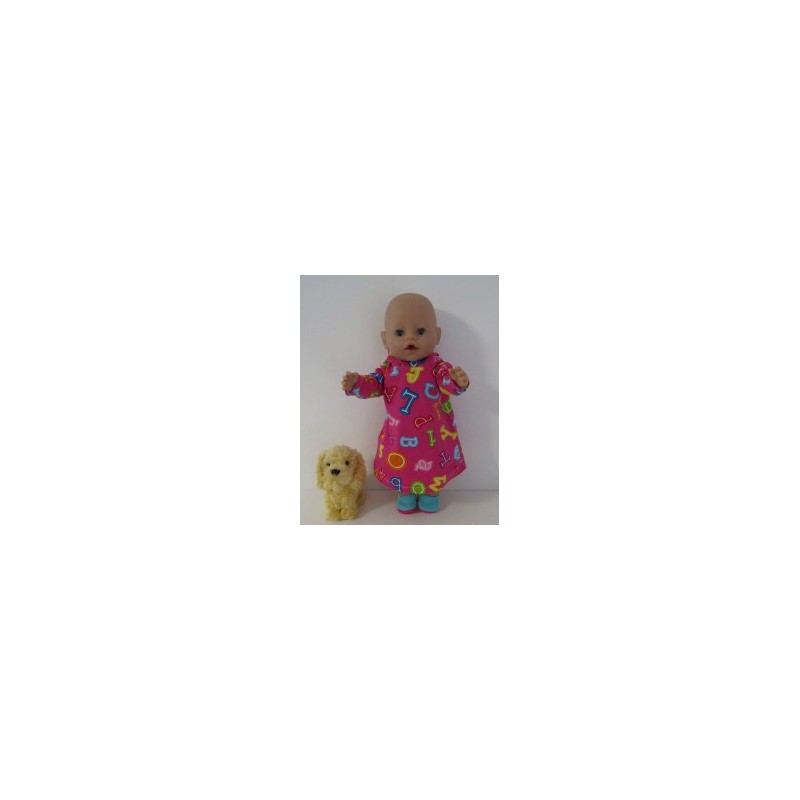 hoodiejurk roze cijfers baby born 43cm