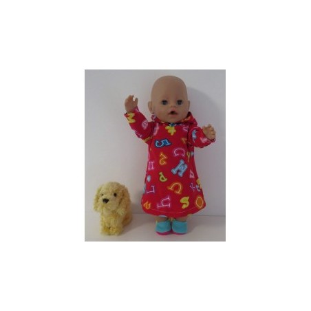 hoodiejurk rood cijfers baby born 43cm