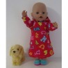 hoodiejurk rood cijfers baby born 43cm