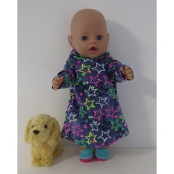hoodiejurk blauw sterren baby born 43cm