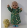 hoodiejurk groen konijnen baby born 43cm