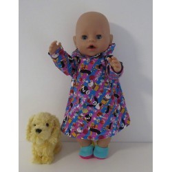 hoodiejurk panda baby born 43cm