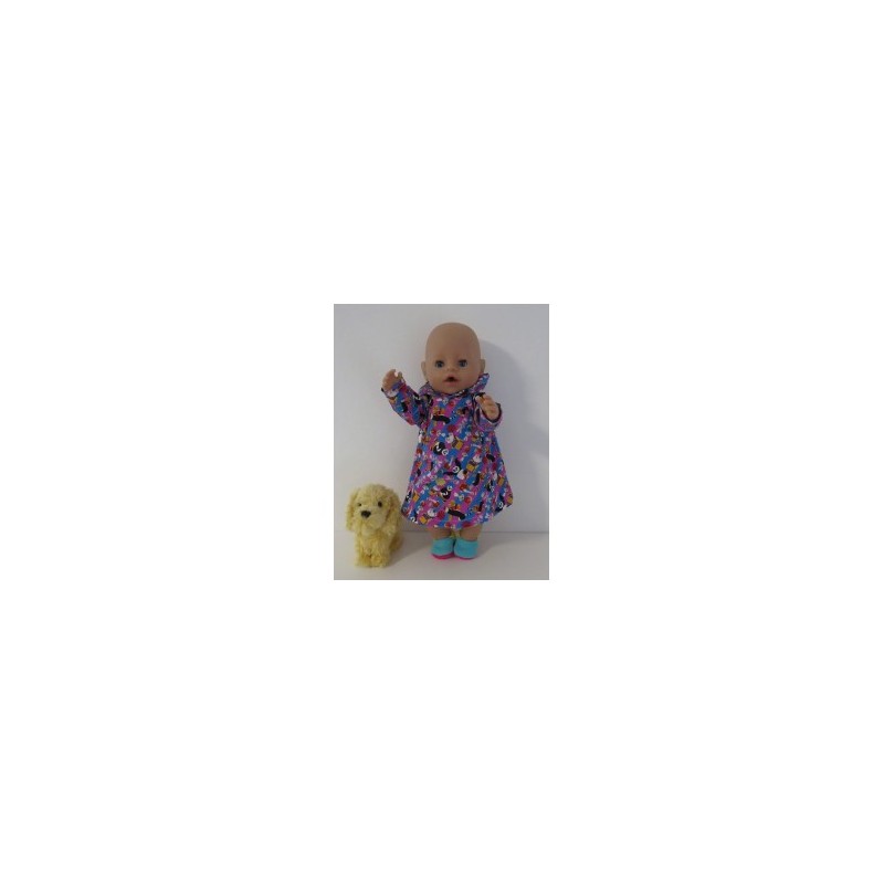 hoodiejurk panda baby born 43cm