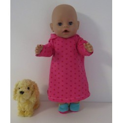 hoodiejurk roze sterren baby born 43cm