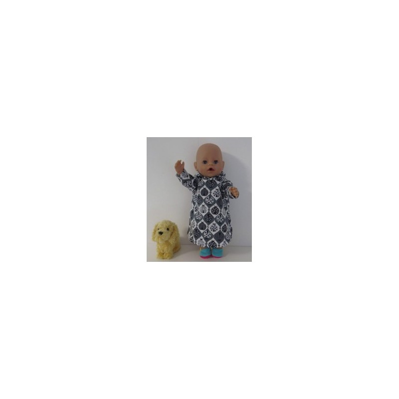 hoodiejurk grijs lieveheersbeestjes  baby born 43cm