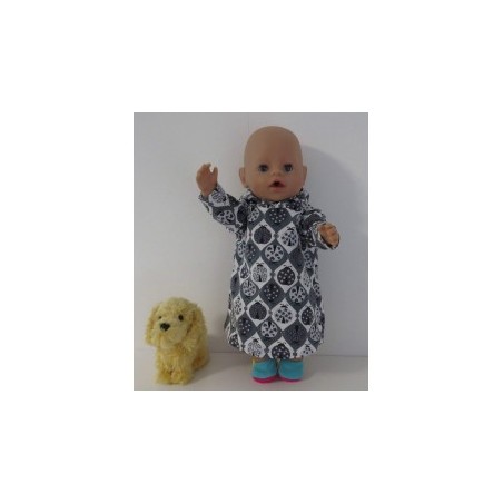 hoodiejurk grijs lieveheersbeestjes  baby born 43cm