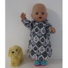 hoodiejurk grijs lieveheersbeestjes  baby born 43cm