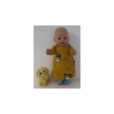 hoodiejurk oker geel konijnen baby born 43cm