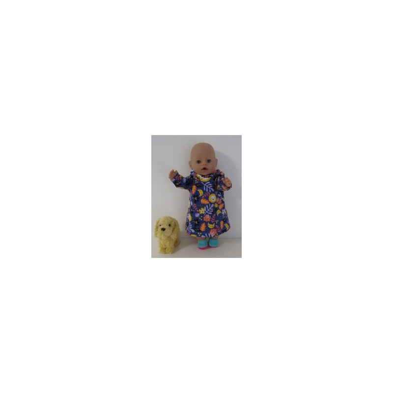hoodiejurk donler blauw leeuwen baby born 43cm