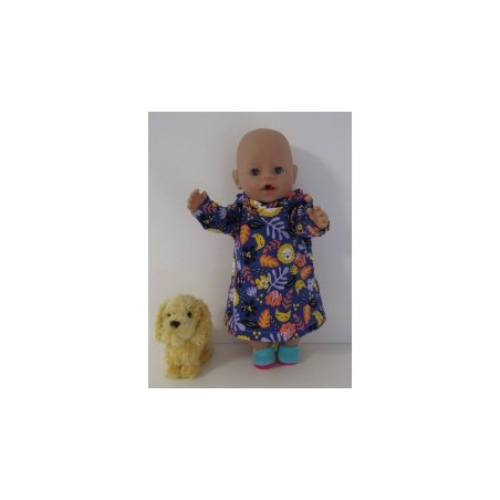 hoodiejurk donler blauw leeuwen baby born 43cm