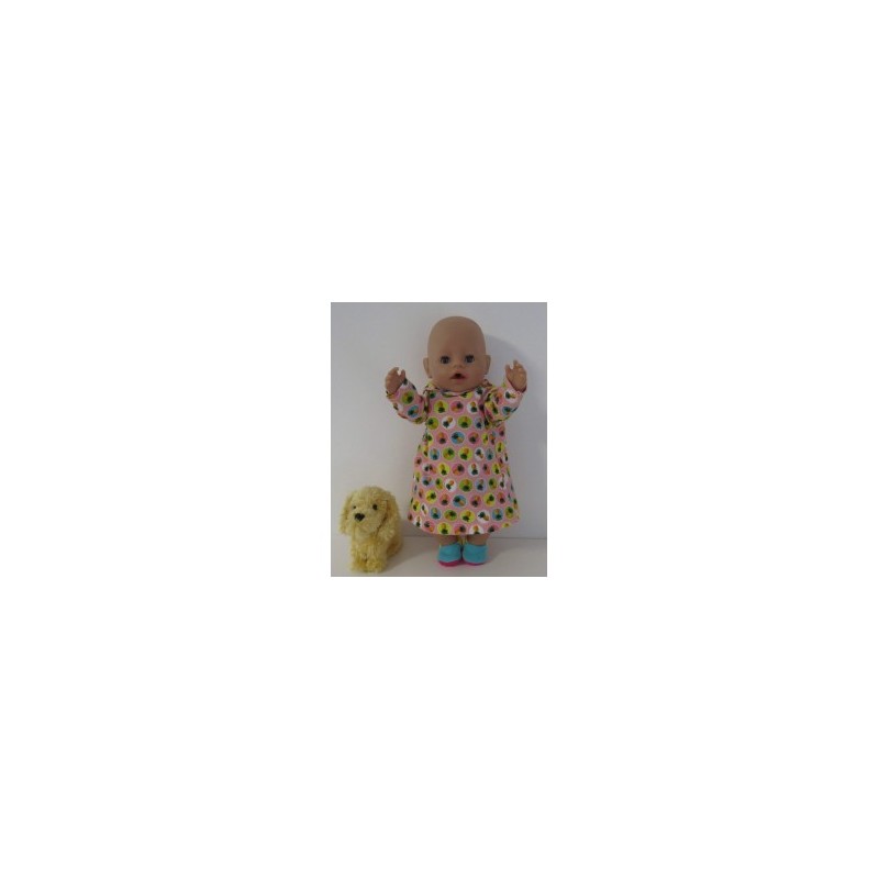 hoodiejurk roze annanas baby born 43cm