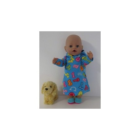 hoodiejurk blauw cijfers  baby born 43cm