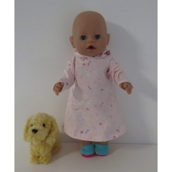 hoodiejurk licht roze vlindersbaby born 43cm