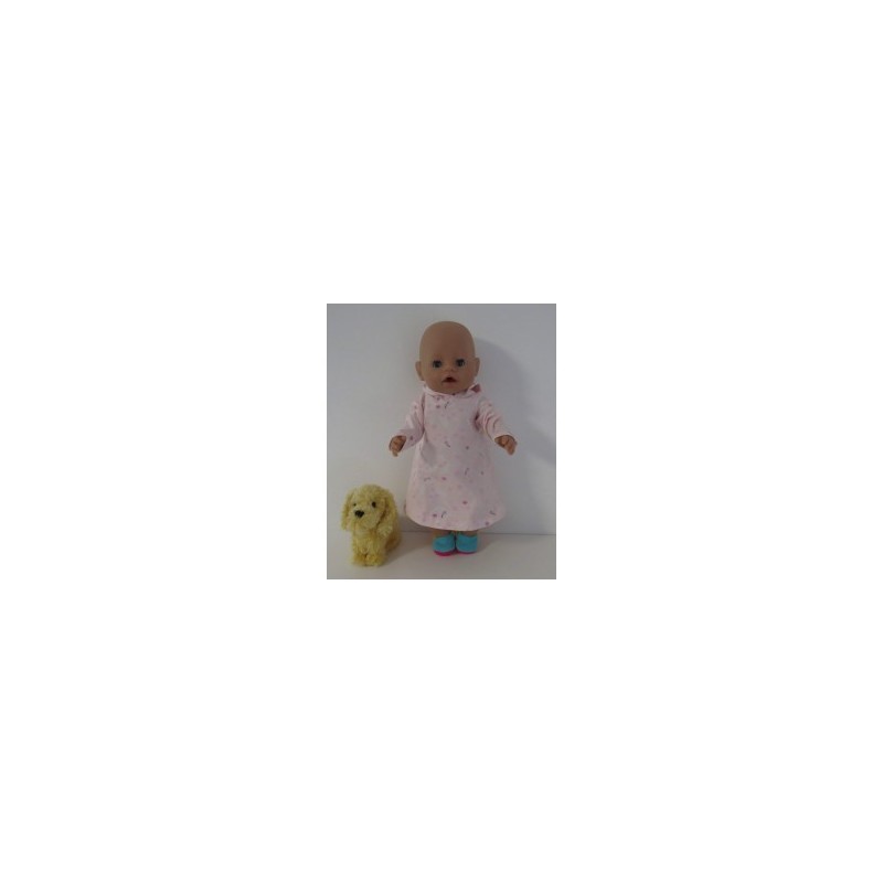 hoodiejurk licht roze vlindersbaby born 43cm