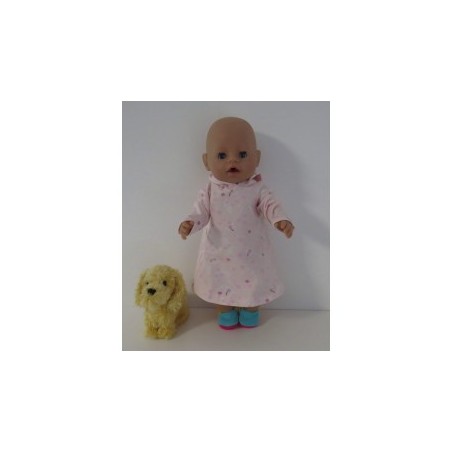 hoodiejurk licht roze vlindersbaby born 43cm