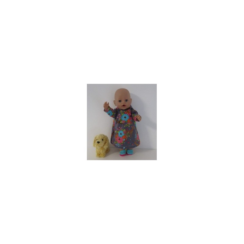 hoodiejurk grijs hertjes  baby born 43cm