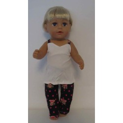 pyjama zwart apen baby born 43cm