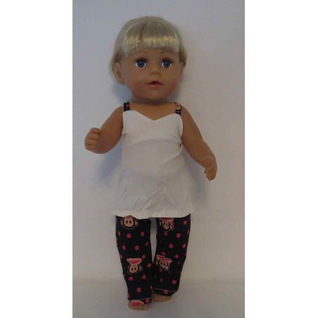 pyjama zwart apen baby born 43cm