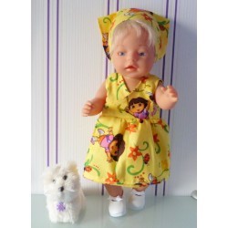 strandjurk dora geel baby born 43cm