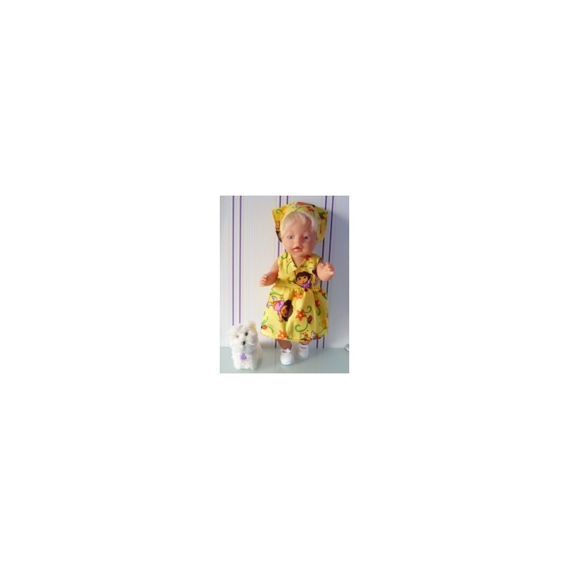 strandjurk dora geel baby born 43cm
