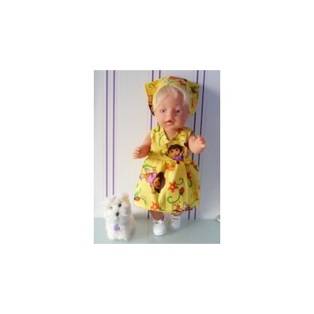 strandjurk dora geel baby born 43cm