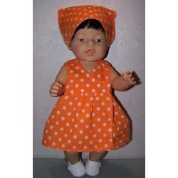 strandjurk oranje polka dots baby born 43cm