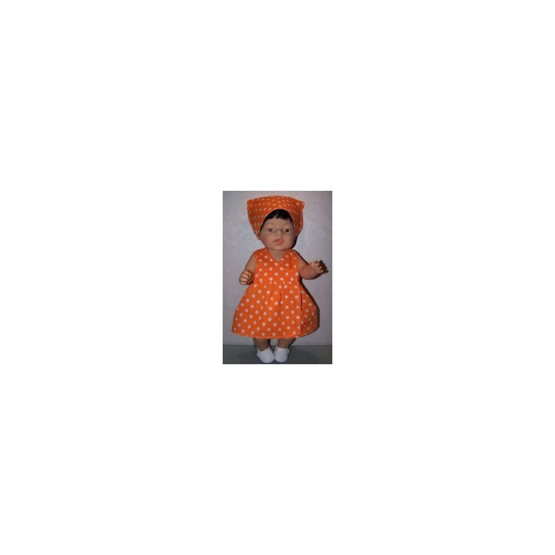 strandjurk oranje polka dots baby born 43cm