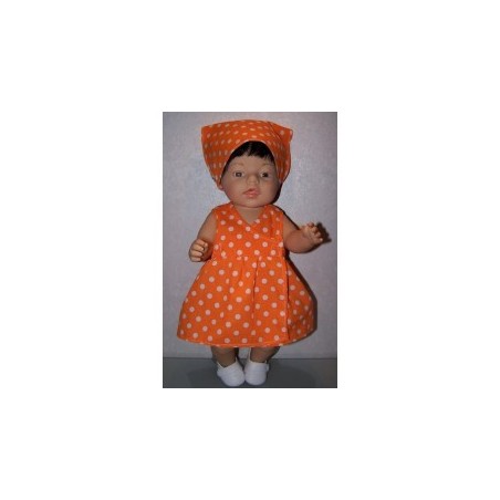 strandjurk oranje polka dots baby born 43cm