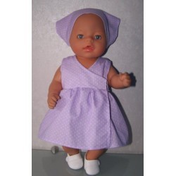 strandjurk lila met stippen baby born 43cm