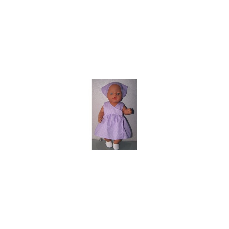 strandjurk lila met stippen baby born 43cm