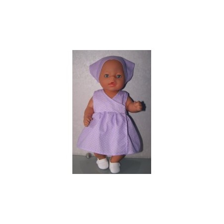strandjurk lila met stippen baby born 43cm
