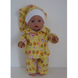 pyjama geel konijnen baby born 43cm