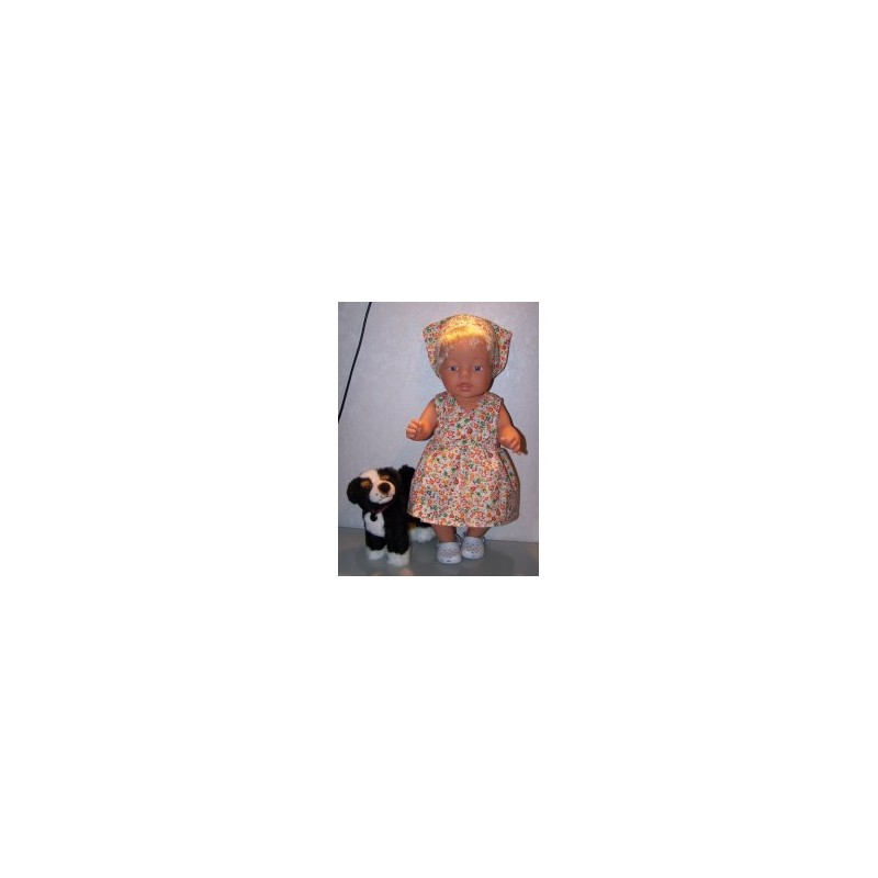 strandjurk oranje gebloemd baby born 43cm