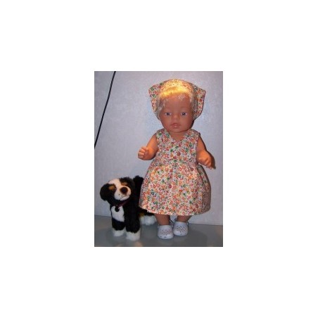 strandjurk oranje gebloemd baby born 43cm
