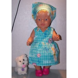 strandjurk tinkerbell geruit baby born 43cm