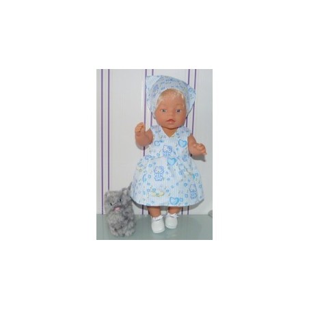 strandjurk hello kitty blauw hartjes baby born 43cm