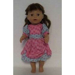 lievejurk roze groen gebloemd baby born 43cm